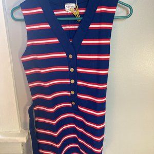 Vintage 70's Striped Sleeveless Mini Dress